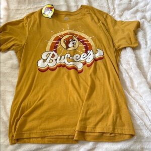 Retro Yellow Short Sleeve Tee with Vintage Graphic